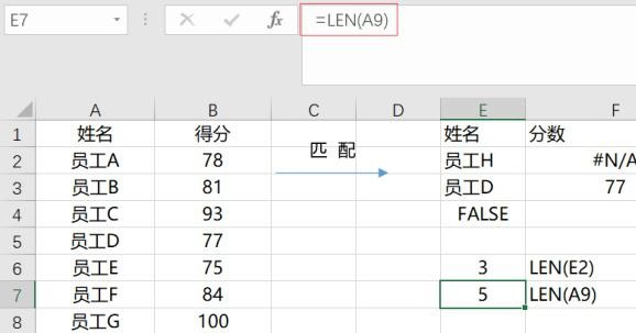 vlookup函数部分匹配不出来的原因