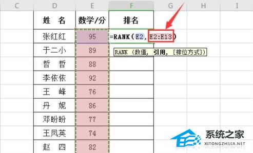怎么使用rank函数进行排名