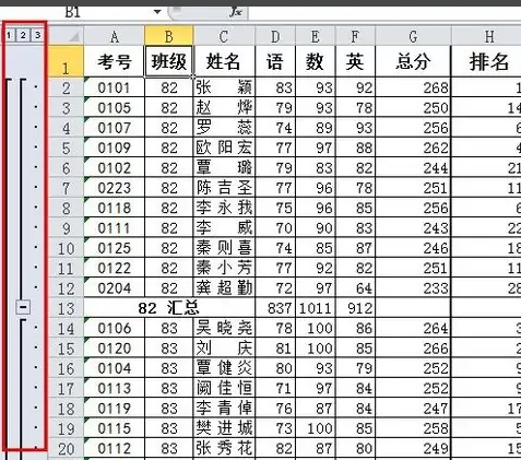 excel怎么分类汇总计算各班人数