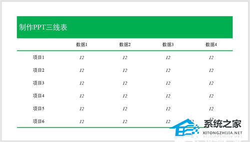 ppt里怎么做三线表格