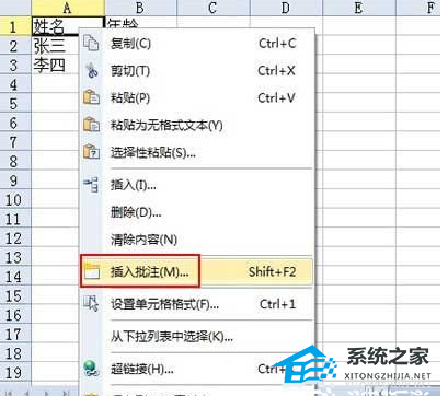 表格添加注释