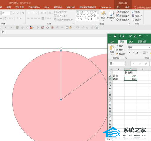 如何制作PPT双层饼图