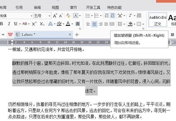 WPS中如何设置文本段落的说明