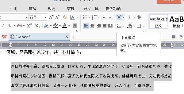 WPS中如何设置文本段落的说明
