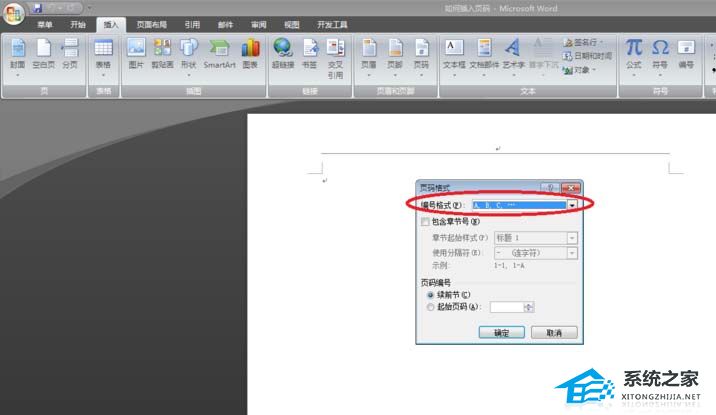 如何在Word中插入abcd英文字母页码