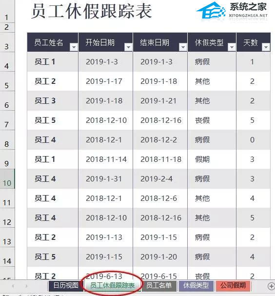 教你如何用Excel软件制作员工考勤表
