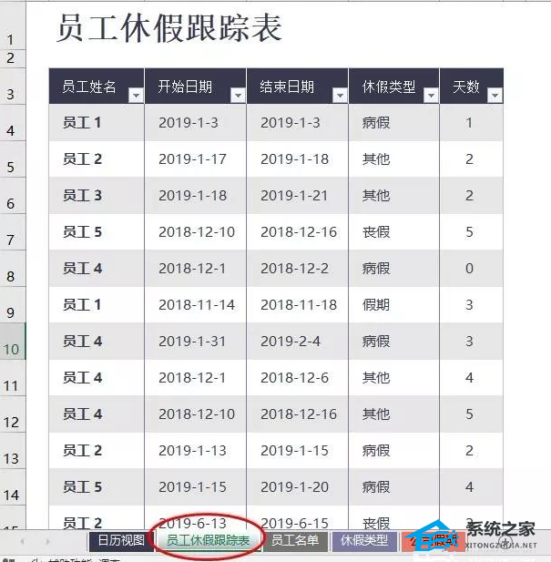 教你如何用Excel软件制作员工考勤表