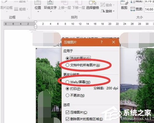 如何压缩添加到Word文档中的图片的内存的教程