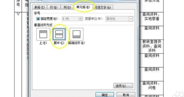 word表格文字上下左右居中