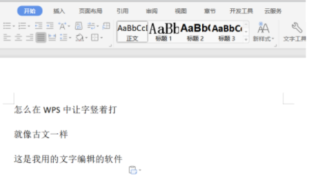wps 文字竖向