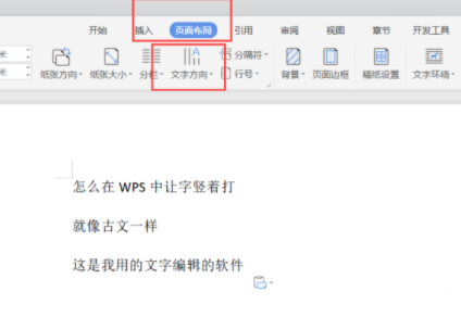 wps 文字竖向