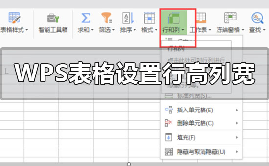 wps表格如何设置行高列宽
