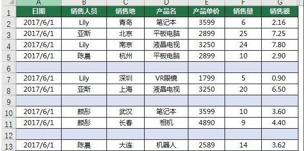 excel如何一次性删除空白行