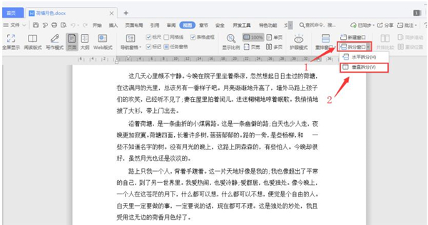 word文档如何分屏显示