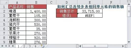 汇总多张相同项目的表