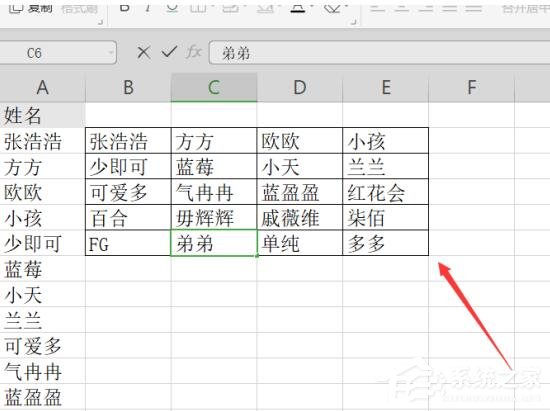 wps表格怎么把一列的内容分到三列