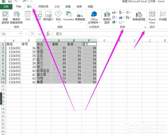 excel表格怎么制作雷达图表