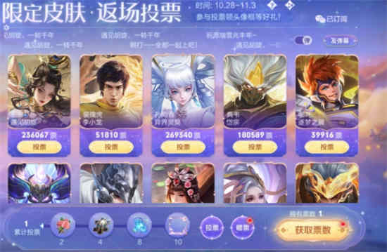 王者荣耀七周年返场皮肤