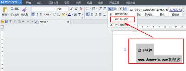 wps中如何双行合一