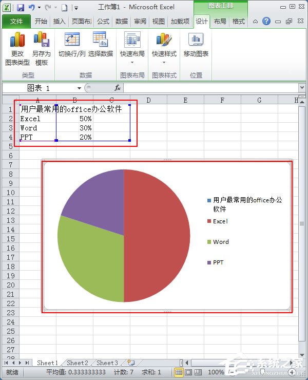 excel扇形统计图 怎么标数据