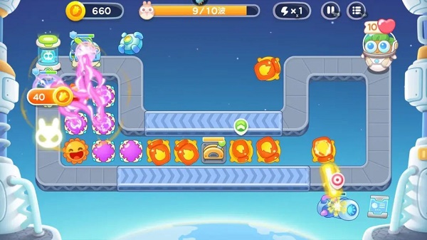 保卫萝卜4太空穿越第53关怎么过的