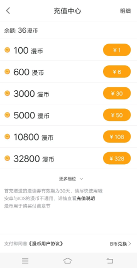 《哔哩哔哩漫画》最划算充值方法
