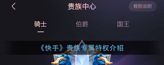 《快手》贵族专属特权介绍